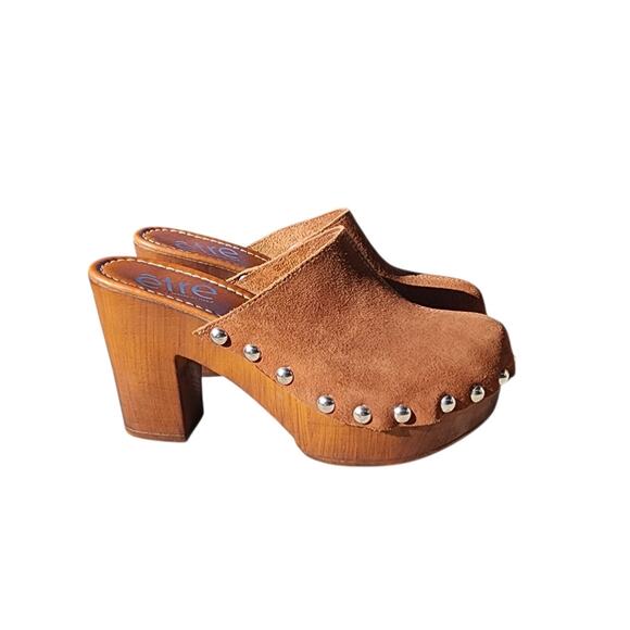 Etre Studded Suede Clog Platform Mules 39 - Picture 2 of 8